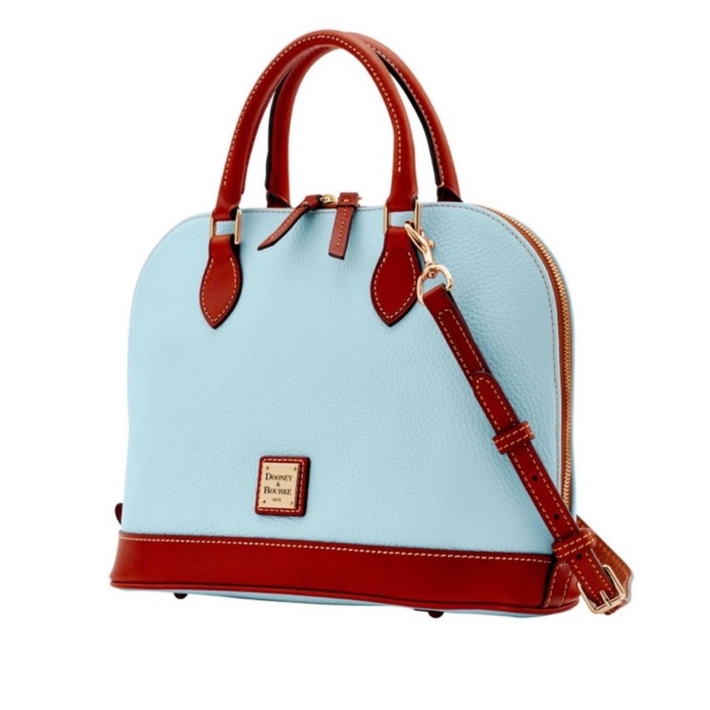 Dooney and Bourke Zip up pale blue satchel